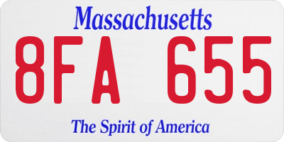 MA license plate 8FA655