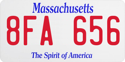 MA license plate 8FA656