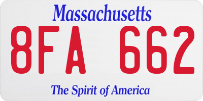 MA license plate 8FA662