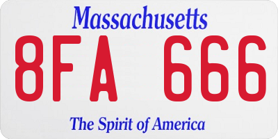 MA license plate 8FA666