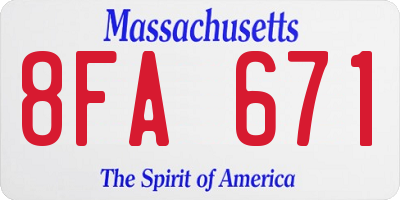 MA license plate 8FA671