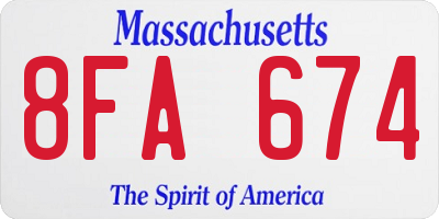 MA license plate 8FA674