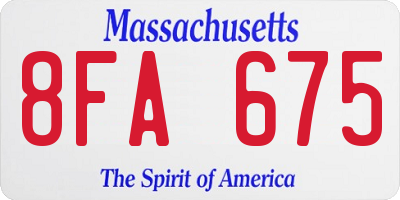 MA license plate 8FA675