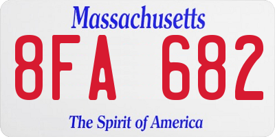 MA license plate 8FA682