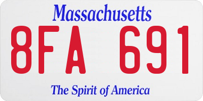MA license plate 8FA691