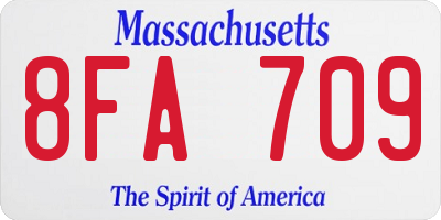 MA license plate 8FA709