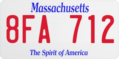 MA license plate 8FA712