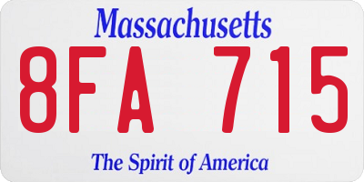 MA license plate 8FA715