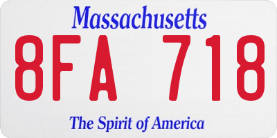 MA license plate 8FA718