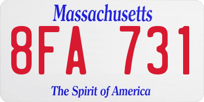 MA license plate 8FA731
