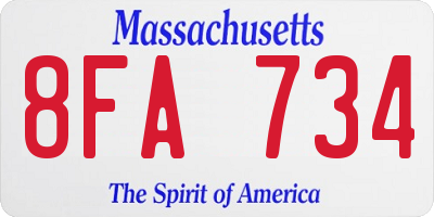 MA license plate 8FA734