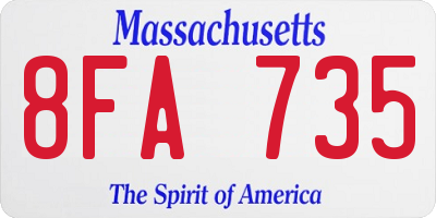 MA license plate 8FA735