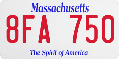 MA license plate 8FA750