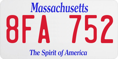 MA license plate 8FA752