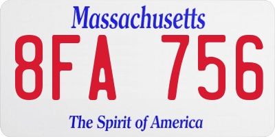 MA license plate 8FA756