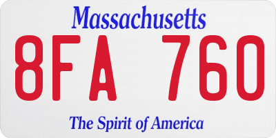MA license plate 8FA760