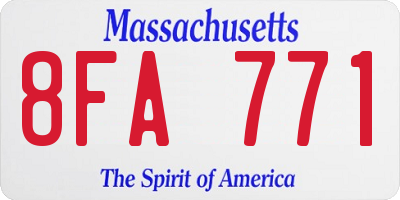 MA license plate 8FA771