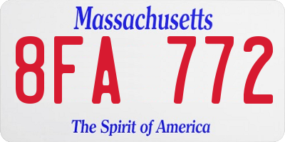 MA license plate 8FA772