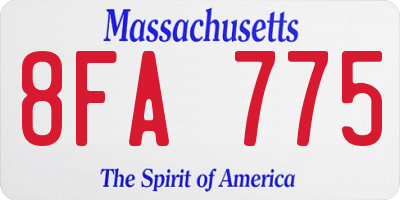 MA license plate 8FA775