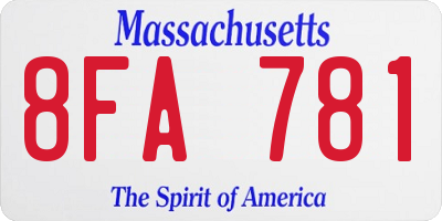 MA license plate 8FA781