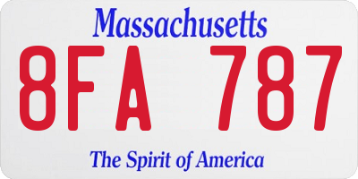 MA license plate 8FA787