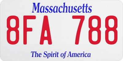 MA license plate 8FA788