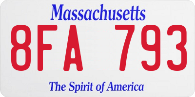 MA license plate 8FA793