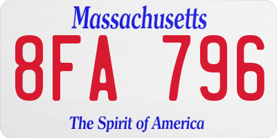 MA license plate 8FA796