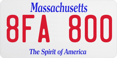 MA license plate 8FA800