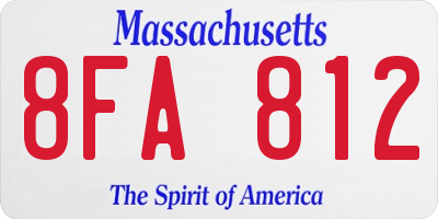 MA license plate 8FA812