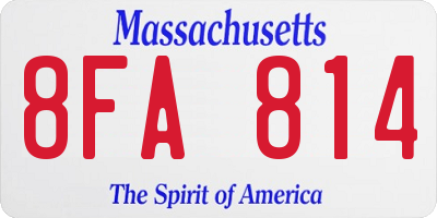 MA license plate 8FA814