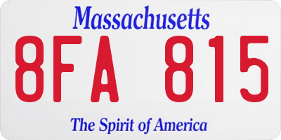 MA license plate 8FA815