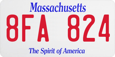 MA license plate 8FA824