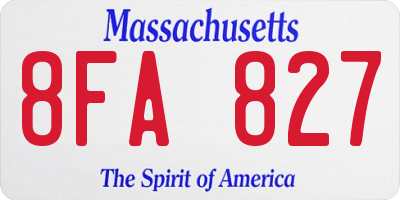 MA license plate 8FA827