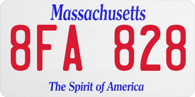 MA license plate 8FA828