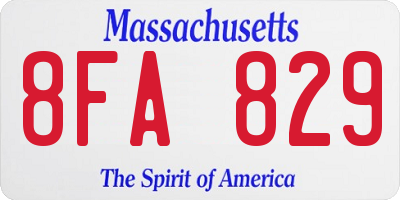 MA license plate 8FA829