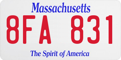 MA license plate 8FA831