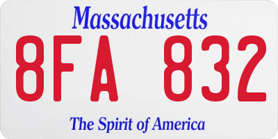 MA license plate 8FA832