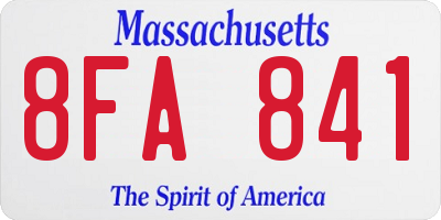 MA license plate 8FA841