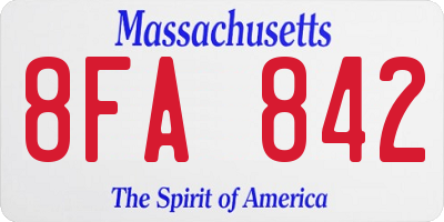 MA license plate 8FA842