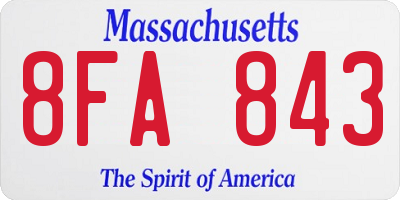 MA license plate 8FA843