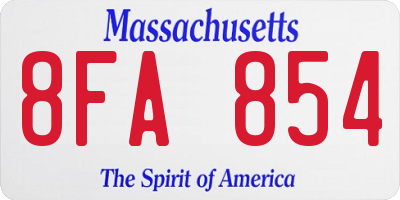 MA license plate 8FA854