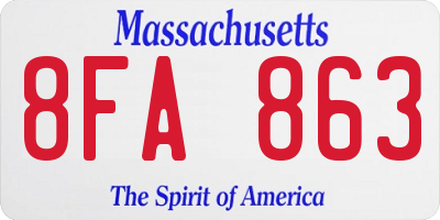 MA license plate 8FA863