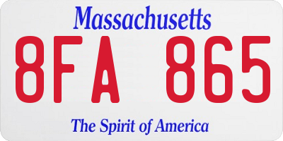 MA license plate 8FA865