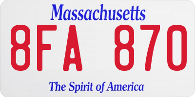 MA license plate 8FA870