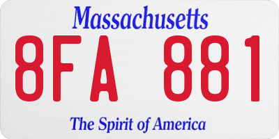 MA license plate 8FA881
