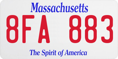 MA license plate 8FA883