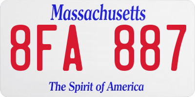 MA license plate 8FA887