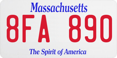 MA license plate 8FA890