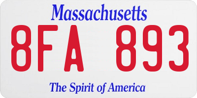 MA license plate 8FA893